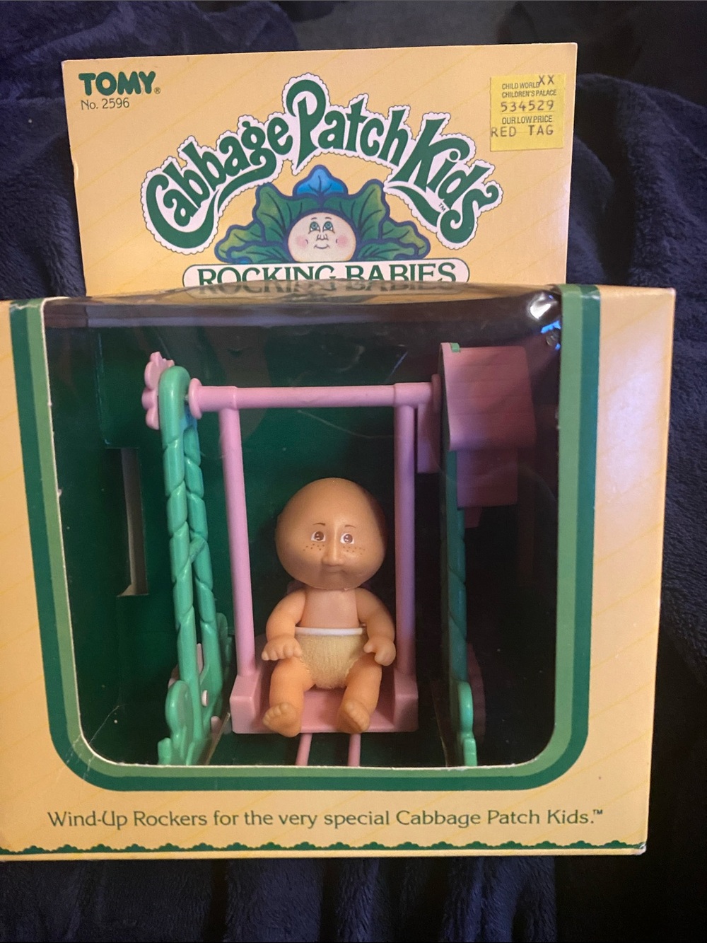 Cabbage Patch Kids Pink & Green Wind-Up Rocking Baby Toy